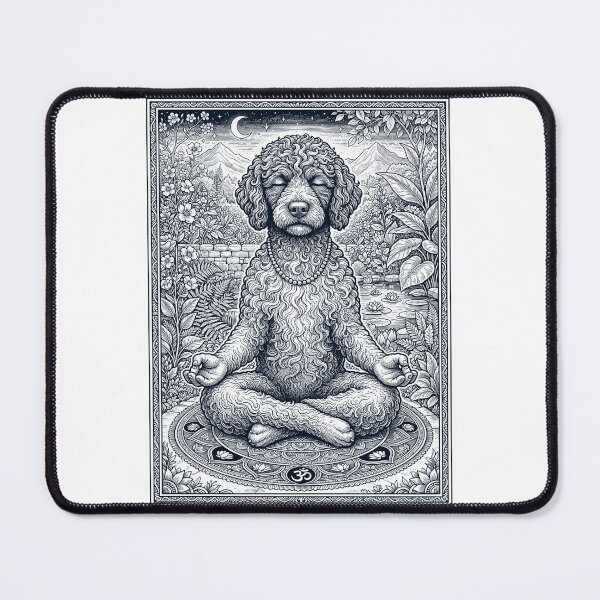 Item preview, Vintage Portuguese Water Dog Yoga Poses Funny Meditation Dog Mom Lover designed and sold by dian-rody-crest.