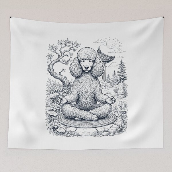 Item preview, Vintage Poodle Yoga Poses Funny Meditation Dog Mom Lover designed and sold by dian-rody-crest.