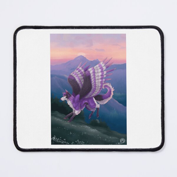Item preview, Majestic Purple Winged Wolf in Mountain Sunset designed and sold by lcnsdjstrtrystd.