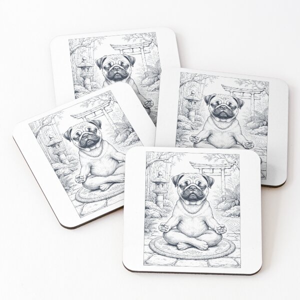 Item preview, Vintage Pug Yoga Poses Funny Meditation Dog Mom Lover designed and sold by dian-rody-crest.
