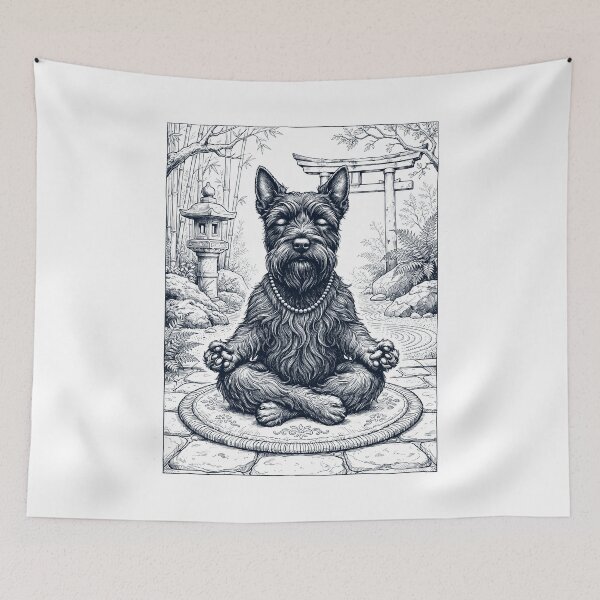 Item preview, Vintage Scottish Terrier Yoga Poses Funny Meditation Dog Mom Lover designed and sold by dian-rody-crest.
