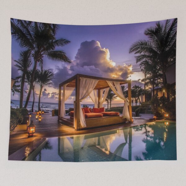 Item preview, Island Serenity - Luxury Infinity Pool and Ocean Sunset designed and sold by nhk999.