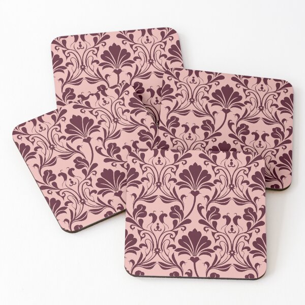 Item preview, Burgundy Soft Pink Damask Seamless Pattern designed and sold by ​Jyoti Digital Artist.