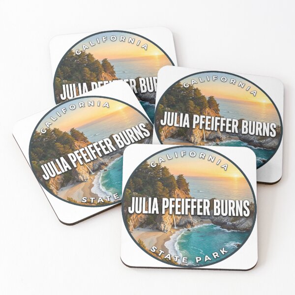 Item preview, Insignia redonda del Parque Estatal Julia Pfeiffer Burns, California, con la puesta de sol en el Pacífico. designed and sold by DetourDgn.