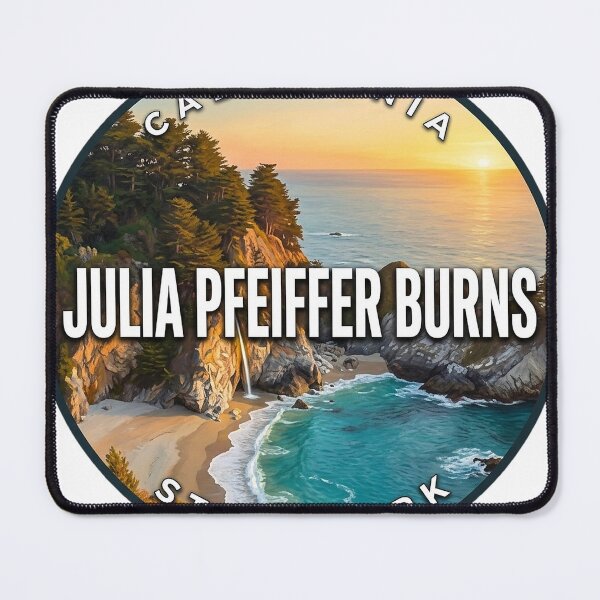 Item preview, Julia Pfeiffer Burns State Park California Pacific Sunset Round Badge Sticker designed and sold by DetourDgn.