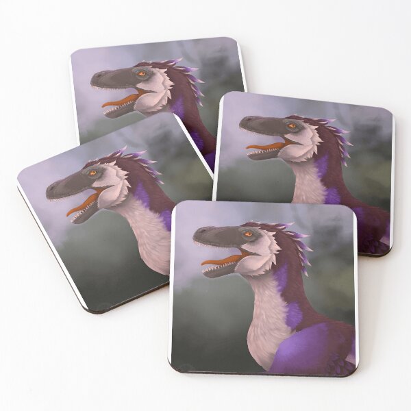 Item preview, Profile of a Feathered Dinosaur with Purple Plumage designed and sold by lcnsdjstrtrystd.
