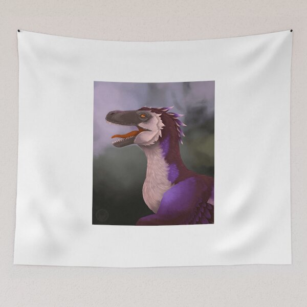 Item preview, Profile of a Feathered Dinosaur with Purple Plumage designed and sold by lcnsdjstrtrystd.