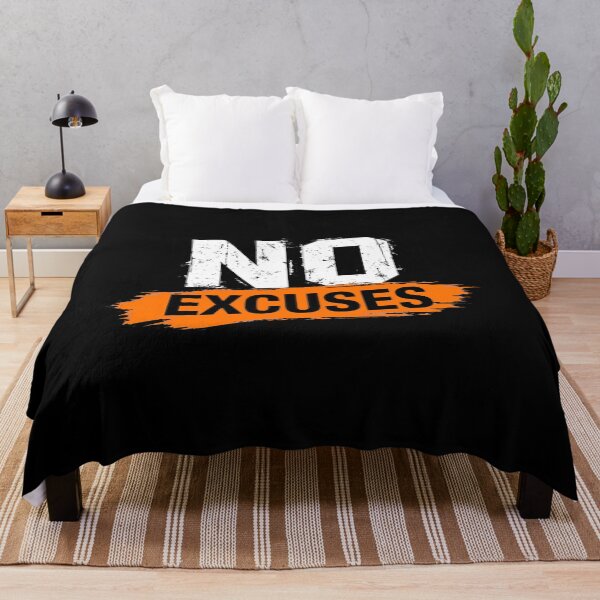 Item preview, No Excuses – Gym Workout Motivational Grunge Typography Design designed and sold by Vibe-Vary.