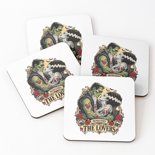 Item preview, Gothic Monster Romance Tattoo Illustration The Lovers designed and sold by EdenChampl.