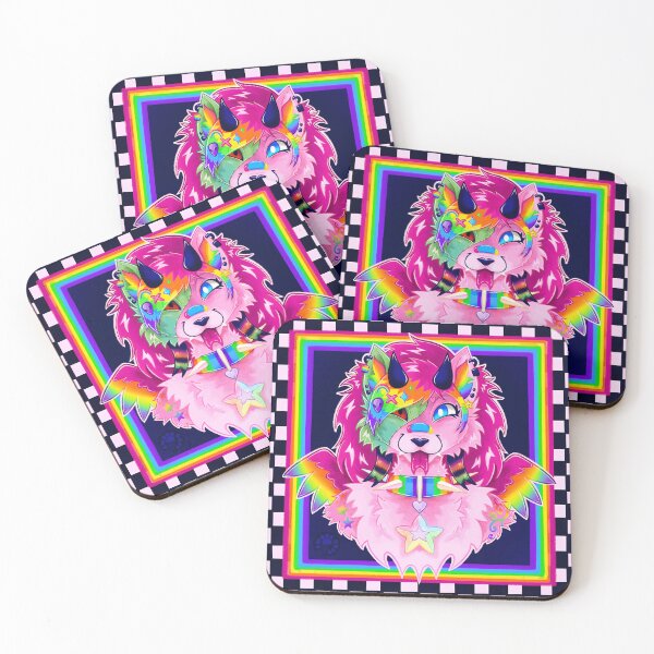 Item preview, Colorful Fantasy Furry Portrait with Rainbow Wings designed and sold by lcnsdjstrtrystd.