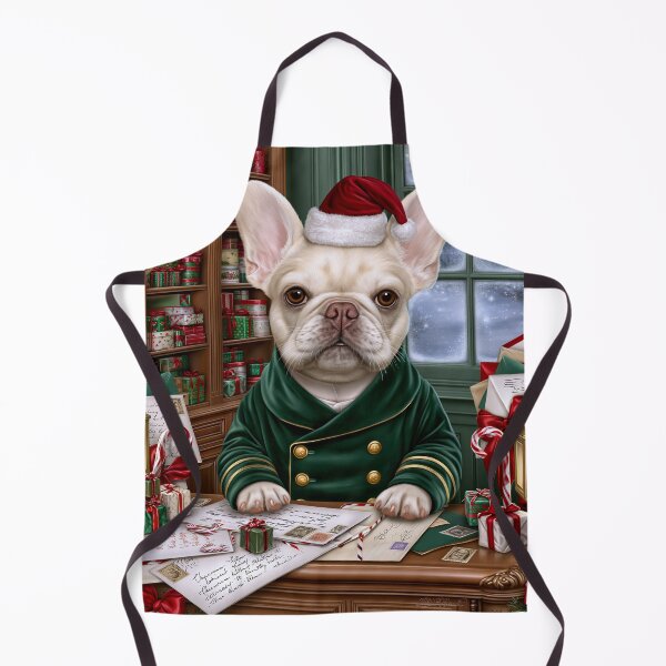 Item preview, Christmas Frenchie Postmaster – Vintage North Pole Bulldog Art designed and sold by cipoprimo.