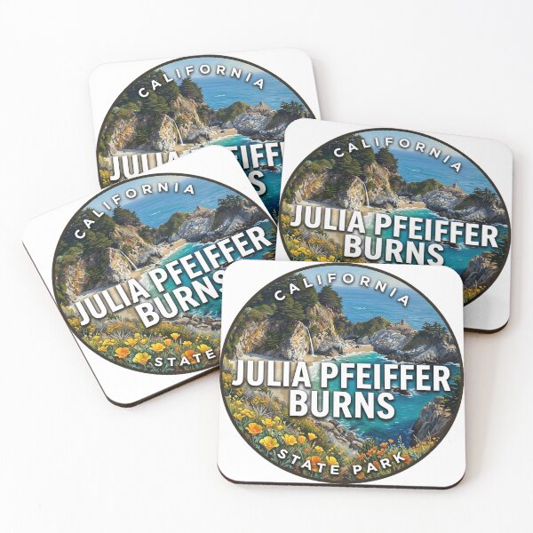 Item preview, Julia Pfeiffer Burns State Park California Wildflower Spring Round Badge Sticker designed and sold by DetourDgn.