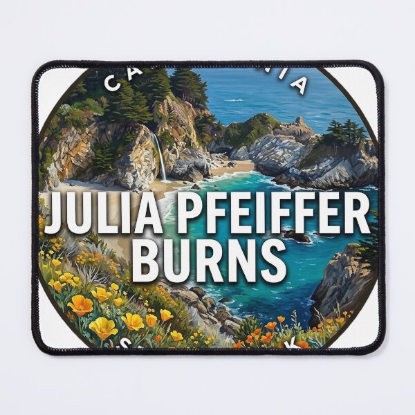 Item preview, Julia Pfeiffer Burns State Park California Wildflower Spring Round Badge Sticker designed and sold by DetourDgn.