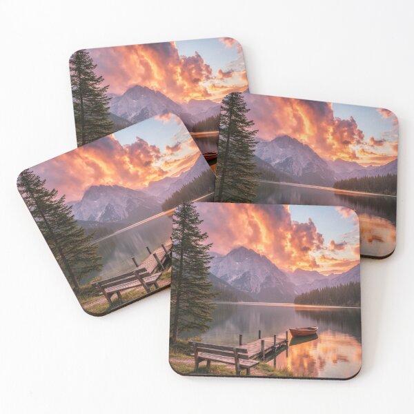Item preview, Crimson Sky Over the Peaks - Mountain Dreams  designed and sold by nhk999.