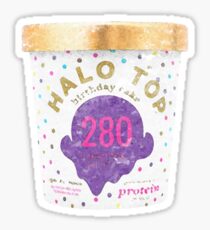 halo top birthday cake ice cream pint Sticker
