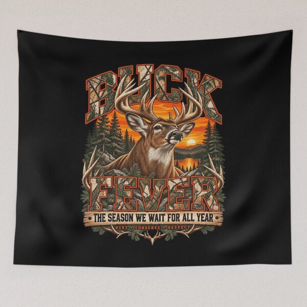 Item preview, Buck Fever Whitetail Deer Hunting Sunset Forest Camo Art designed and sold by SEINENGAPPI19.