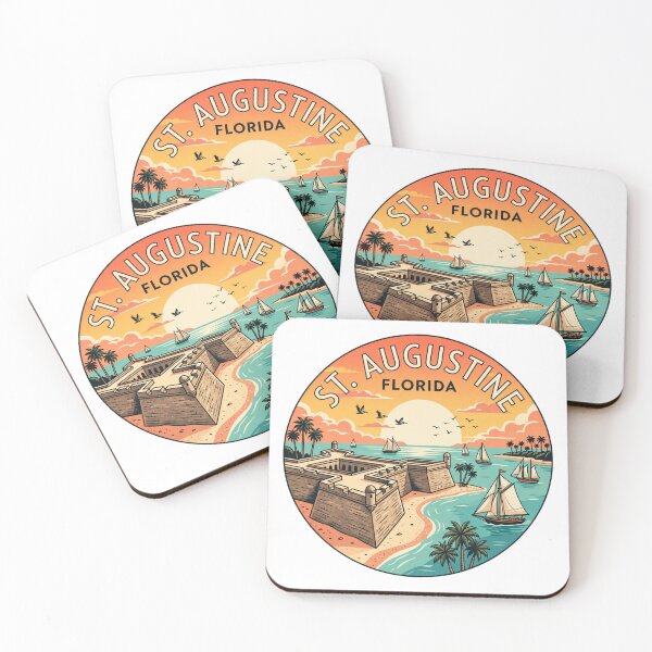 Item preview, St. Augustine Florida: Vintage Travel Sunset Fort Coastal designed and sold by CircinusStore.