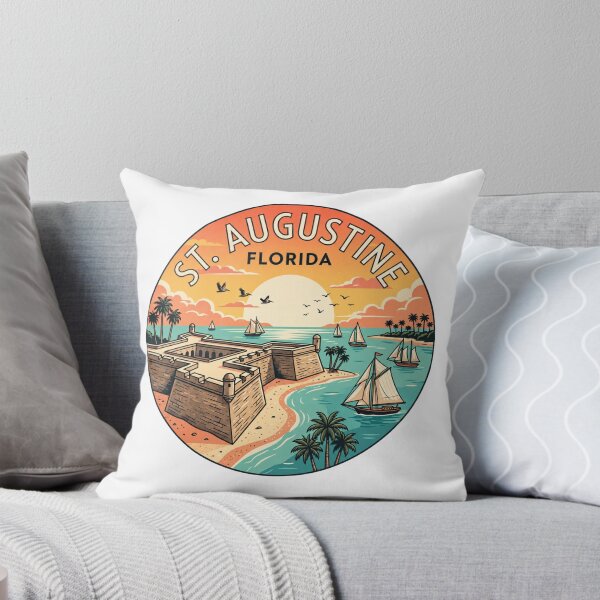Item preview, St. Augustine Florida: Vintage Travel Sunset Fort Coastal designed and sold by CircinusStore.