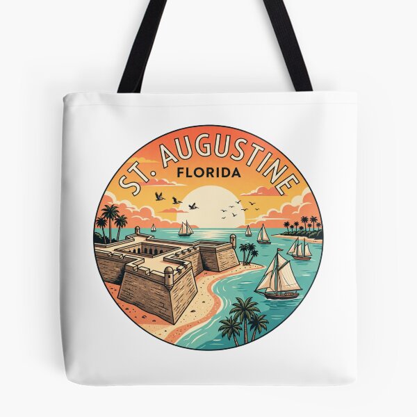 Item preview, St. Augustine Florida: Vintage Travel Sunset Fort Coastal designed and sold by CircinusStore.
