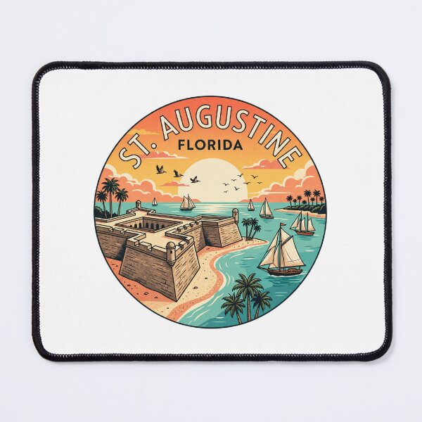Item preview, St. Augustine Florida: Vintage Travel Sunset Fort Coastal designed and sold by CircinusStore.