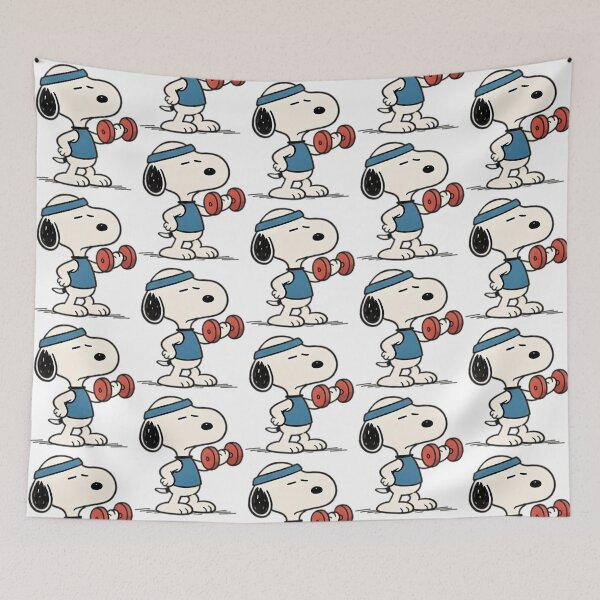 Item preview, Funny Retro Peanuts Snoopy Gym Weightlifting designed and sold by martinmatale.