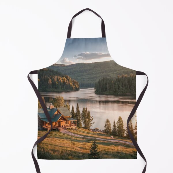 Item preview, Lakeside Cabin at Golden Hour - Mountain Retreat Serenity designed and sold by nhk999.