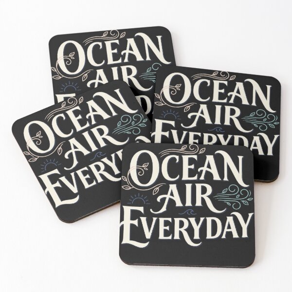 Item preview, Ocean Air Everyday Coastal Typography Quote designed and sold by mood-draftsman.