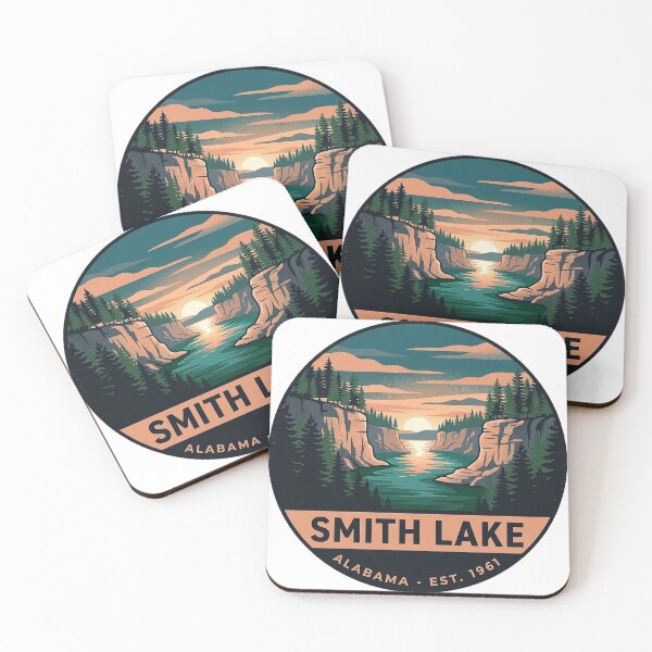 Item preview, Smith Lake Alabama Dusk Bluffs Vintage Badge Sticker designed and sold by DetourDgn.