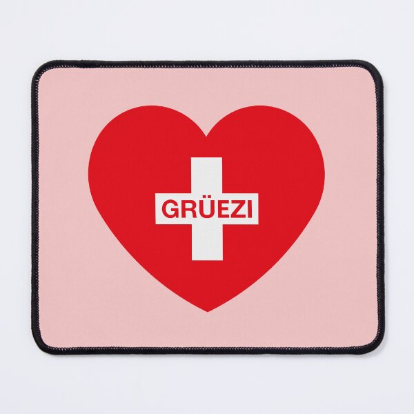 Item preview, Grüezi (Heart / Swiss Flag / Switzerland / Red White) designed and sold by MrFaulbaum.