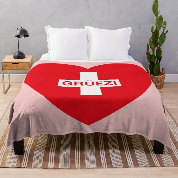 Item preview, Grüezi (Heart / Swiss Flag / Switzerland / Red White) designed and sold by MrFaulbaum.