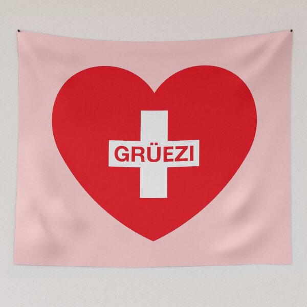 Item preview, Grüezi (Heart / Swiss Flag / Switzerland / Red White) designed and sold by MrFaulbaum.