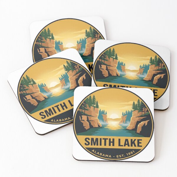 Item preview, Smith Lake Alabama Sunrise Bluffs Vintage Badge Sticker designed and sold by DetourDgn.