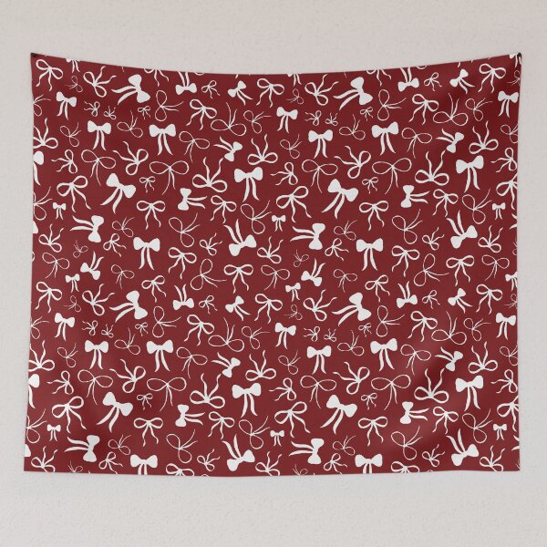 Item preview, Hand-Drawn Bow Silhouettes Cream on Burgundy designed and sold by Designs by christel_treiber.
