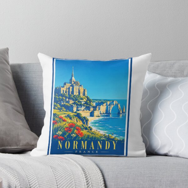 Item preview, Normandy France Vintage Travel Poster designed and sold by eonvisuals.