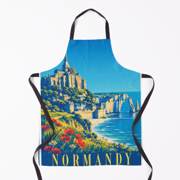 Item preview, Normandy France Vintage Travel Poster designed and sold by eonvisuals.