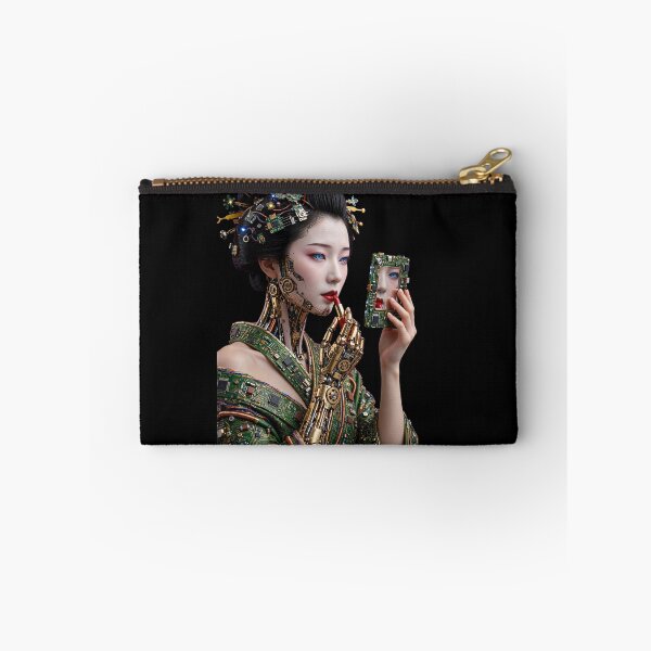 Item preview, Cyberpunk Geisha Cyborg Circuit Board Makeup Art designed and sold by  One City Two Children Studio.