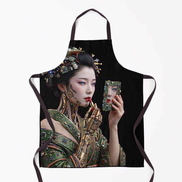 Item preview, Cyberpunk Geisha Cyborg Circuit Board Makeup Art designed and sold by One City Two Children Studio.