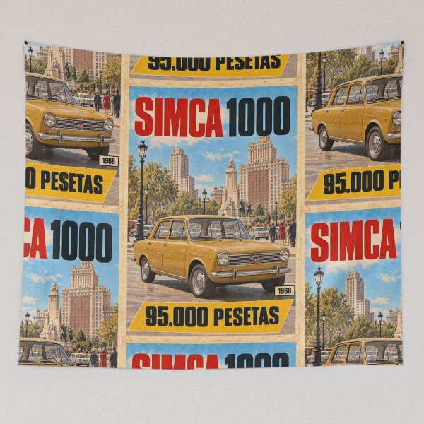 Item preview, Cartel vintage coche clásico de 1966 en Madrid designed and sold by The Drawing Office.