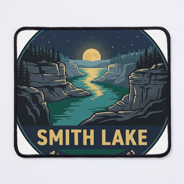 Item preview, Smith Lake Alabama Moonlit Lake Vintage Badge Sticker designed and sold by DetourDgn.