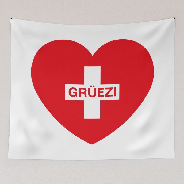 Item preview, Copy of Grüezi (Heart / Swiss Flag / Switzerland / Red White) designed and sold by MrFaulbaum.