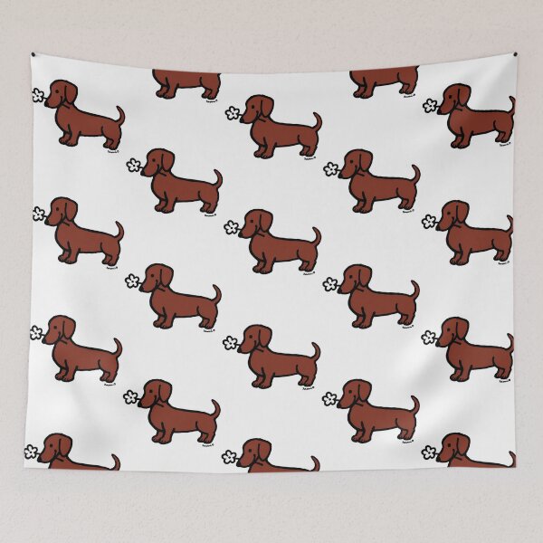 Item preview, Red Smooth Dachshund Tiny Flower designed and sold by martinmatale.