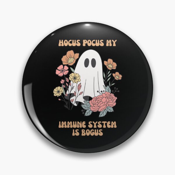 Item preview, Hocus Pocus My Immune System Is Bogus Peach Font Floral Ghost Meme designed and sold by kristy1003.
