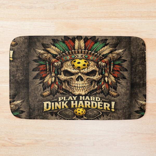 Item preview, Play Hard, Dink Harder – Tribal Pickleball Skull designed and sold by simplehcity.