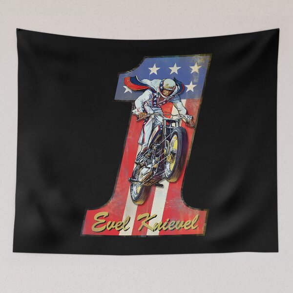 Item preview, Evel Knievel Number One Stunt Rider Vintage Sign designed and sold by jamesdurhaman.