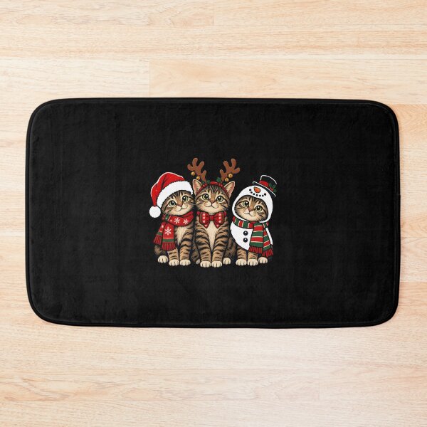 Artikelvorschau, Vintage Weihnachtskatzen-Trio, Weihnachtsmann, Rentier, Schneemann entworfen und verkauft von Gescosper.