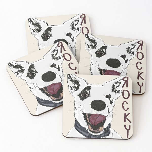 Item preview, "Rocky's" Smiling Dog | Custom Pet Portrait & Paw Art designed and sold by Francicci.