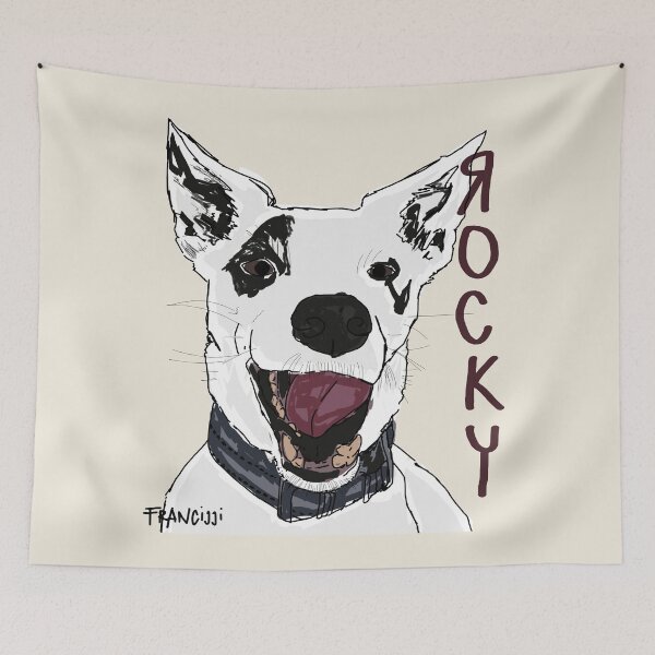 Item preview, "Rocky's" Smiling Dog | Custom Pet Portrait & Paw Art designed and sold by Francicci.