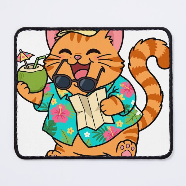 Item preview, Excited Tourist Cat Coconut Tropical Vacation designed and sold by Dlvznbm.