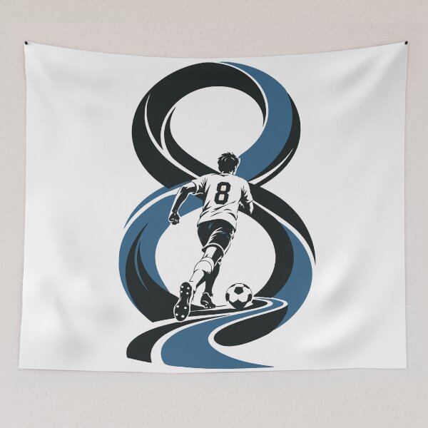 Item preview, The Infinite Game Football Art Print, Number 8 Soccer Print, Minimalist Football Art, Soccer Player Decor, Football Lover Gift designed and sold by Studio pod Burom.