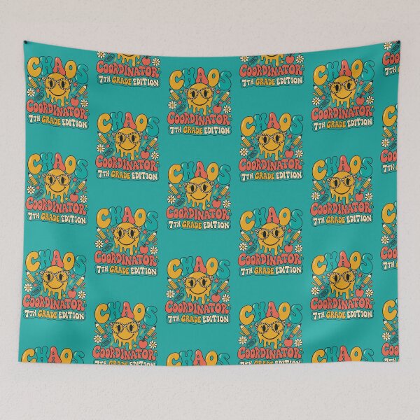Item preview, Chaos Coordinator 7th Grade Teacher Retro Smiley designed and sold by KAYJAY DESIGNS.